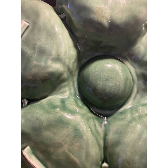 Bordallo Pinheiro Cabbage Green 6 - Part Relish Dish 15" - Picture 3 of 6